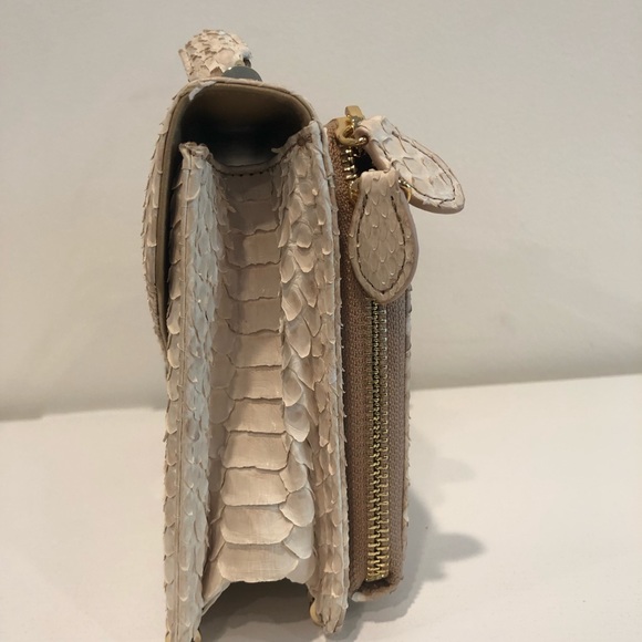 Genuine python snake skin purse cream beige Korea - Picture 3 of 6